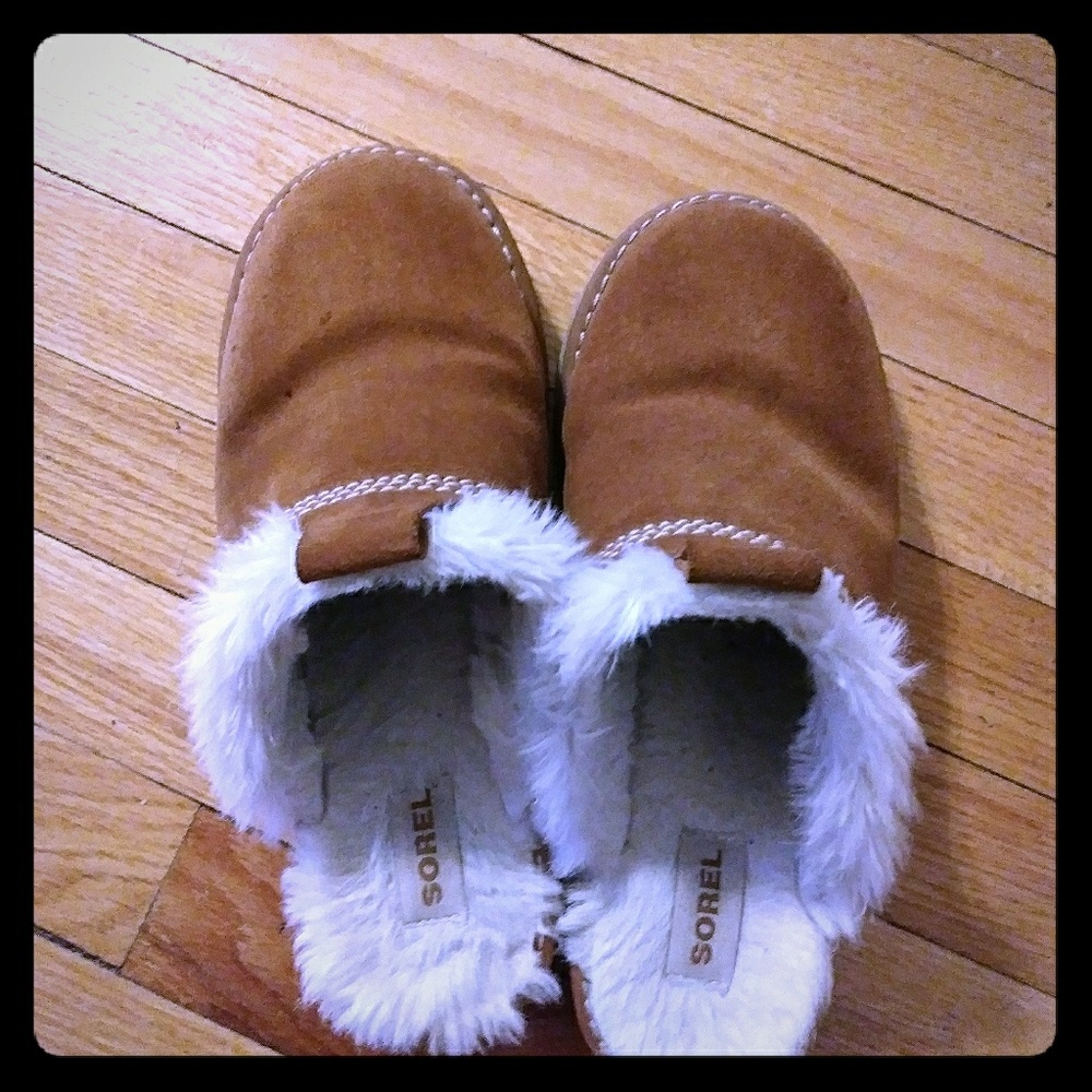 Sorel suede slides